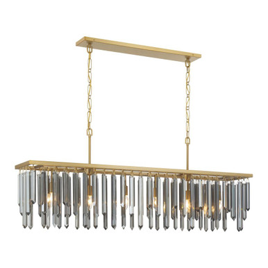 Gemma 6 Light Linear Chandelier 20.75 Inch Tall X 52 Inch Wide by Crystorama - GEM-7007-MG-SS