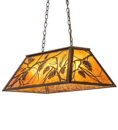 Whispering Pines 6 Light Oblong Pendant 18 x 17 In by Meyda Tiffany 118556 - 118556