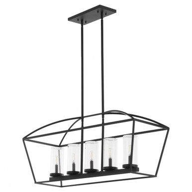Odeon 5 Light Linear Chandelier 17 Inch Tall and 14 Inch Wide by Quorum - 71-5-59