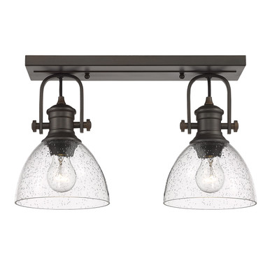 Hines 2 Light 17.88 Inch Wide Semi Flush Mount by Golden - 3118-2SF