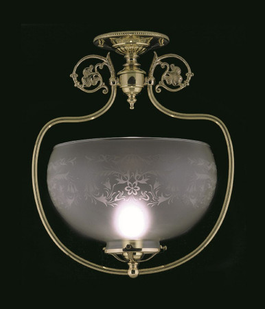 Chancery 1 Light 14.5 Inch Wide Semi Flush Mount by Framburg - 7811 PB