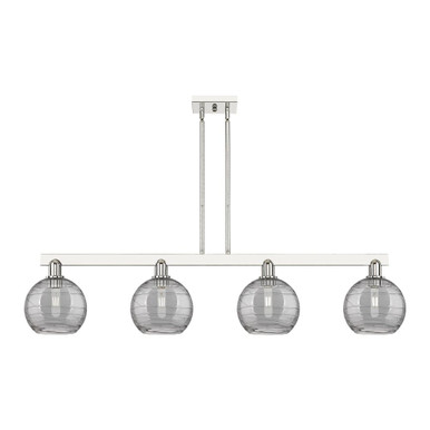 Athens Deco Swirl 4 Light Stem Hung Island 10.75 X 50.75 by Innovations - 716-4I-PN-G1213-8SM
