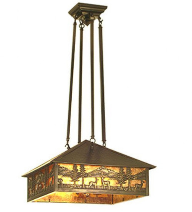 Deer Lodge 3 Light Square Pendant 38 x 23 Inches by Meyda Tiffany - 19791