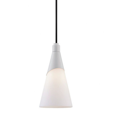 Parker 1 Light Pendant 9.5 Inches Tall and 5 Inches Wide by Mitzi - H312701-WH