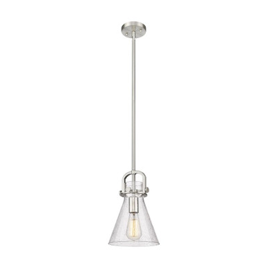 Newton Cone 1 Light Glass Mini Pendant 11.38 and 8 Inch Wide by Innovations - 410-1SS-G411-8