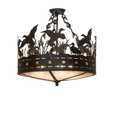 Ducks in Flight 4 Light Semi Flush Mount 24 x 24 Inches by Meyda Tiffany - 252143