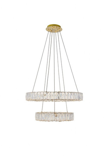 Monroe 54W 2 LED Light Large Chandelier by Elegant - 3503g24g