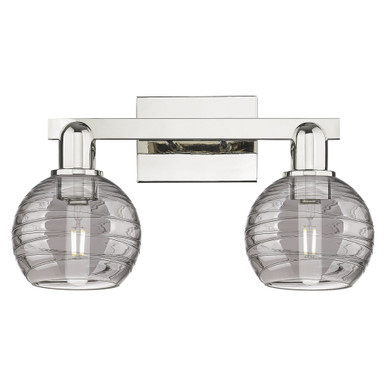 Athens Deco Swirl 2 Light Bath Vanity 16 Inch Wide by Innovations - 716-2W-PN-G1213-6SM