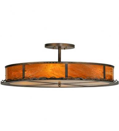 Rustic Prime 4 Light Semi Flush Mount 15 x 42 Inches by Meyda Tiffany - 149550