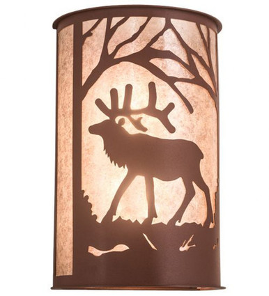 Elk at Dawn 2 Light Wall Sconce 20 x 13 Inches by Meyda Tiffany - 197060
