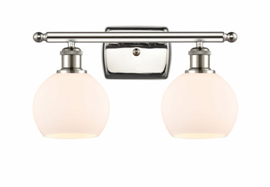 Athens 2 Light Bath Vanity 8.88 Inch Tall X 15.88 Inch Wide by Innovations - 516-2W-PN-G121-6