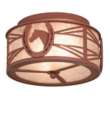 Horseshoe 2 Light Flush Mount 8.5 x 14.5 In by Meyda Tiffany - 211015
