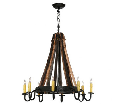 Barrel Stave Madera 8 Light Chandelier 30 x 27 Inches Wide by Meyda Tiffany - 113361