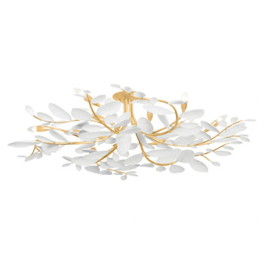 Marabec 12 Light 48 Inch Wide Semi Flush Mount by Hudson Valley - 2248-VGL/WP