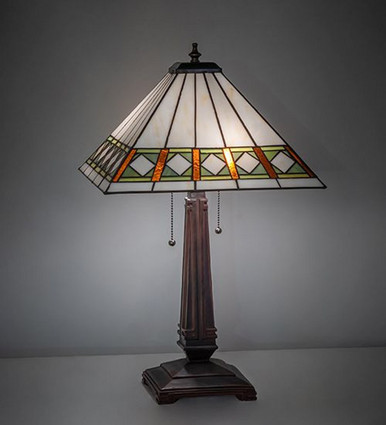 Diamond Band Mission 2 Light Table Lamp 23 x 20 Inch by Meyda Tiffany - 268327