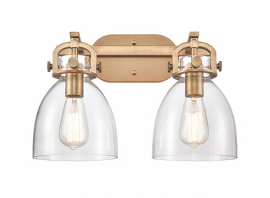 Newton Bell 2 Light Cone Glass Vanity Light by Innovations - 412-2W-G412