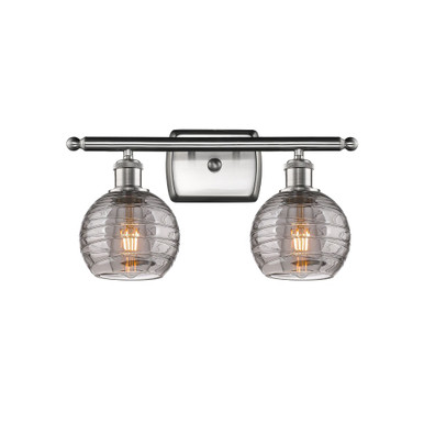 Athens Deco Swirl 2 Light Bath Vanity 9.13 X 15.88 Inch Wide by Innovations - 516-2W-SN-G1213-6SM
