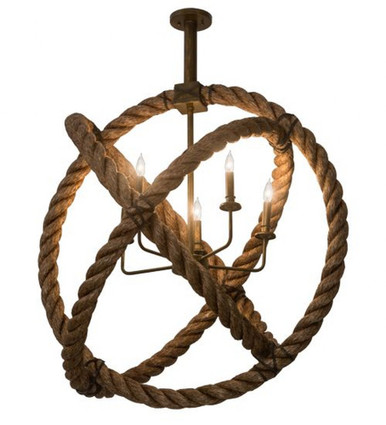 Cilindro Bola Rope 5 Light Pendant 48 x 36 Inches by Meyda Tiffany - 186114