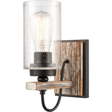 Paladin 100W 1 LED Glass Wall Sconce 11.25 Inch and 4.5 Inch by Innovations - 442-1W-BK-G4424-LED