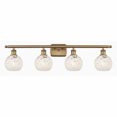 White Mouchette 4 Light Vanity Light 36 Inch Wide by Innovations - 516-4W-G1216-6