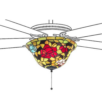 Tiffany Rosebush - 3 Light Fan Light Kit by Meyda Tiffany - 27448