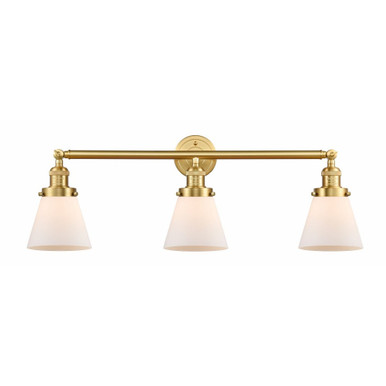 Cone 3 Light Bath Vanity 11 Inch Tall and 30 Inch Wide by Innovations - 205-SG-G61