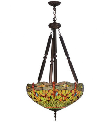 Tiffany Hanginghead Dragonfly 5 Light Large Pendant by Meyda Tiffany - 152874