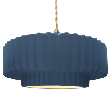 Radiance 1 Light Tier Pleated Pendant 6 X 16.25 Inch Wide by Justice Design - CER-6555