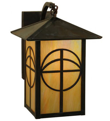 Seneca Circle Cross 1 Light Curved Arm Wall Sconce 13 x 9 Inch by Meyda - 126147