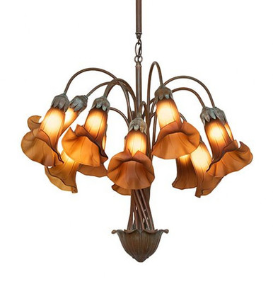 Pond Lily 12 Light Chandelier 42 x 25 Inch by Meyda Tiffany 276578 - 276578