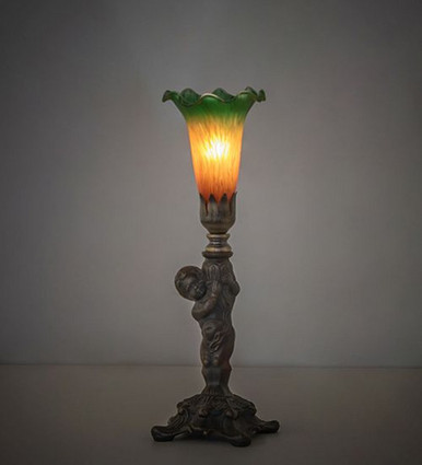 Pond Lily Cherub 1 Light Mini Lamp 12 In H and 4 In W by Meyda 273018 - 273018
