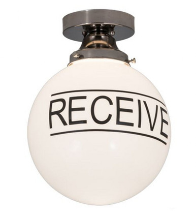 Personalized Receive Deli Orb 1 Light Flush Mount 13 x 10 In by Meyda - 186574