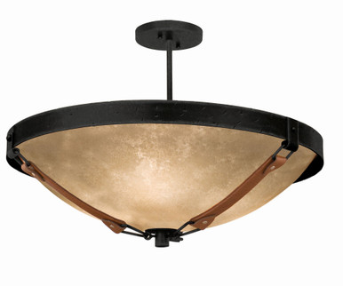 Rodeo Drive 3 Light 21 Inch Wide Rustic Semi Flush Mount by Kalco - 4645B/ECRU