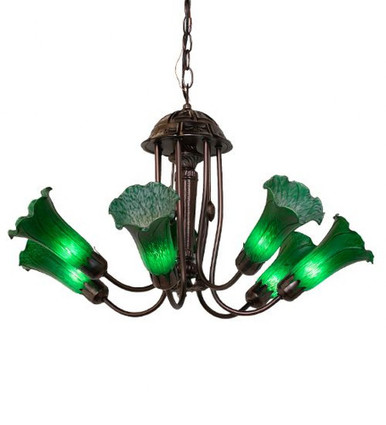 Pond Lily 7 Light Chandelier 18 x 24 Inch by Meyda Tiffany 251578 - 251578