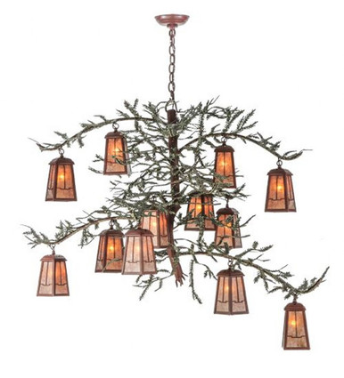 Pine Branch Valley View 48W 12 LED Chandelier 41 x 52 Inch W by Meyda - 140897