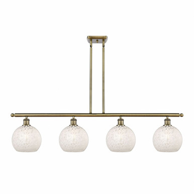 White Mouchette 4 Modern Stem Hung Oversized Island Pendant by Innovations - 516-4I-G1216-8
