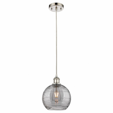 Athens Deco Swirl 1 Light Cord Hung Mini Pendant 9.88 X 8 by Innovations - 516-1P-PN-G1213-8SM