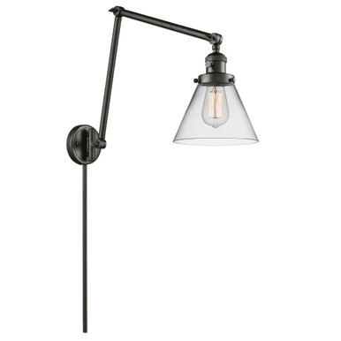 Cone 1 Light Adjustable Swing Arm Wall Sconce 30X8 Inch Wide by Innovations - 238-OB-G42