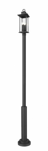 Tiberius 4 Light Outdoor Post Mount 120 Inch Tall X 12 Inch Wide By Z-Lite - 5017PHBR-5010P-BK