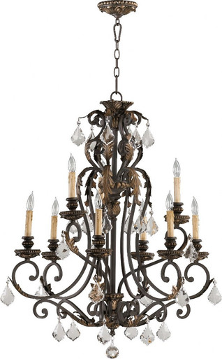 Rio Salado 9 Light Large 2 Tier Chandelier by Quorum - 6157-9-44