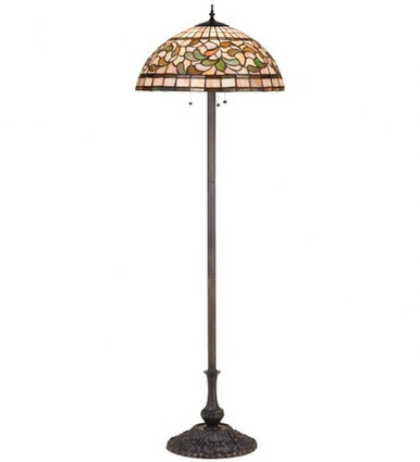 Tiffany Turning Leaf 3 Light Floor Lamp by Meyda Tiffany - 17534