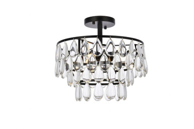 Mila 3 Light 14 Inch Wide Flush Mount by Elegant - 1103F14