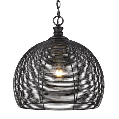 Calypso 1 Light Medium Pendant by Golden - 6802-M BLK