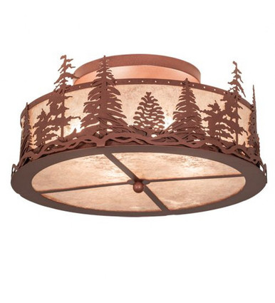 Tall Pines 4 Light Flush Mount 10 x 22 In by Meyda Tiffany - 219183
