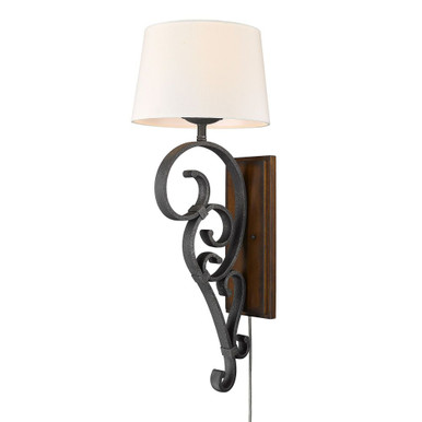 Madera 1 Light Large Candle Style Wall Sconce by Golden - 1821-WT1 BI-RO
