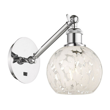 White Mouchette 1 Light Wall Sconce 12 Inch Length by Innovations - 317-1W-G1216-6