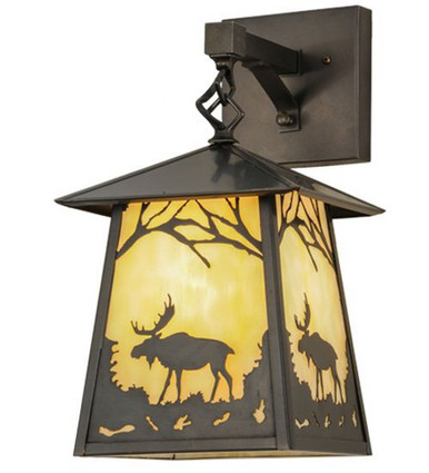 Stillwater Moose at Dawn 1 Light Hanging Wall Sconce 15 x 8 Inch by Meyda - 150673
