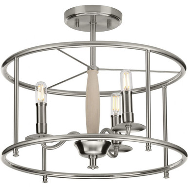 Durrell 3 Light 16 Inch Wide Semi Flush Mount by Progress - P350150