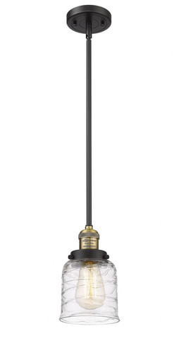 Bell 1 Light Stem Hung Mini Pendant 10 Inch and 5 Inch Wide by Innovations - 201S-BAB-G513