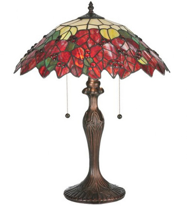 Poinsettia  1 Light Table Lamp 22 Inch H and 18 Inch W by Meyda Tiffany - 112628